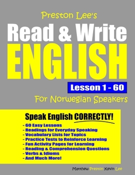 Paperback Preston Lee's Read & Write English Lesson 1 - 60 For Norwegian Speakers Book