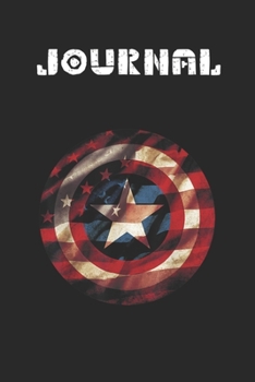 Journal: Marvel Captain America Avengers Shield Flag Graphic Blank Journal Notebook Size for Diary Student Teacher Friend with 120 Pages of 6inx9in Blank Ruled Line Paper