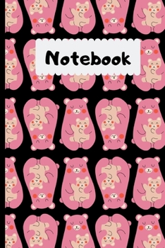 Paperback Notebook: Cute cuddling Bears (Pink) Notebook/Journal.Blank Lined Journal Notebook, Funny Bear Notebook, Bear journal, Bear note Book