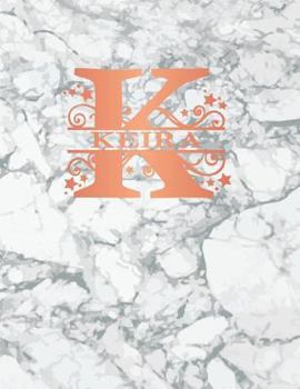Paperback Keira: Personalized Sketchbook 8.5 X 11. Monogram Letter/Initial K Sketch Pad/Journal/Note Book. White Marble & Rose Gold Cov Book