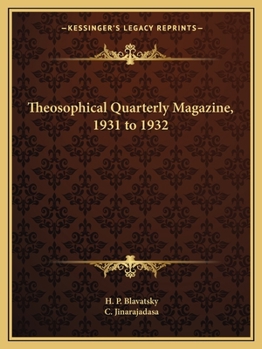 Paperback Theosophical Quarterly Magazine, 1931 to 1932 Book