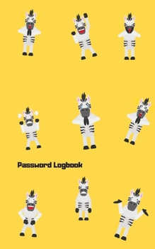 Paperback Password Logbook: Zebra Internet Password Keeper With Alphabetical Tabs - Pocket Size 5 x 8 inches (vol. 2) Book