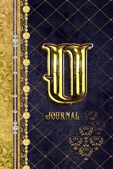Paperback U Journal: Letter U Initial Monogram Lined Notebook - Elegant Diamond and Gold Print Book