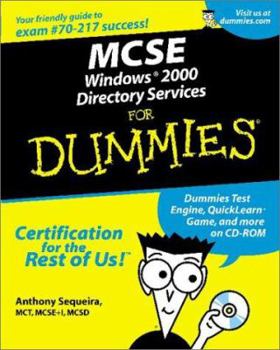 Paperback MCSE Windows 2000 Directory Services for Dummies [With CDROM] Book