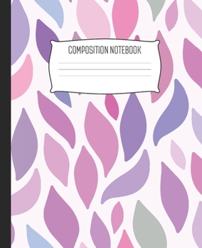 Paperback Composition Notebook: Wide Ruled Notebook Rose Pink Red Falling Leaves Pattern Lined School Journal - 100 Pages - 7.5" x 9.25" - Children Ki Book