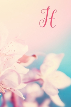 H: Monogram Initial Notebook and diary with pink floral design