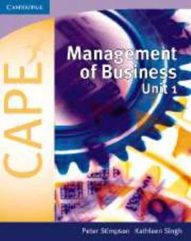 Paperback Management of Business for Cape(r) Unit 1 Book
