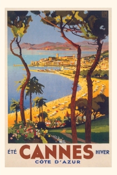 Paperback Vintage Journal Cannes Travel Poster Book