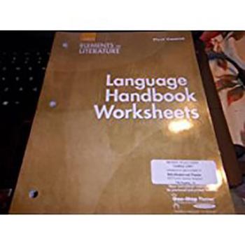 Paperback Elements of Literature: Language Handbook Worksheets Grade 7 First Course Book