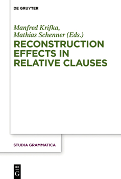 Hardcover Reconstruction Effects in Relative Clauses Book