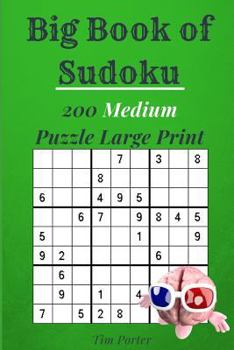 Paperback Sudoku Puzzle Book: 200 Medium Puzzle Large Print Book