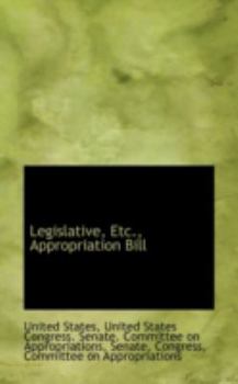 Paperback Legislative, Etc., Appropriation Bill Book