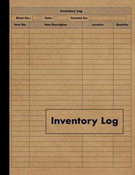Inventory Log : Large Inventory Log Book - 120 Pages for Business and Home - Perfect Bound