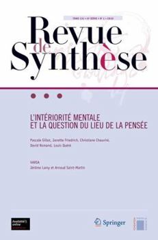 Paperback Revue de Synthèse: L’intériorité mentale et la question du lieu de la pensée (French Edition) [French] Book