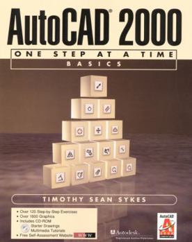 Paperback AutoCAD 2000 One Step at a Time: Basics [With CDROM] Book