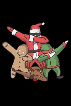 Notebook : Christmas Dabbing Santa Claus Gingerbread Man Elf Reindeer Black Lined Journal Writing Diary - 120 Pages 6 X 9