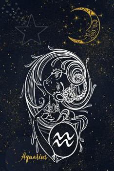 Aquarius: Horoscope Zodiac Notebook Journal Diary 6" x 9" Wide Ruled Blank Line Paper 130 Pages