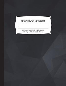 Graph Paper Notebook: Black Composition Book Squared Quad Ruled 4x4, .25" Squares Graphing Paper Large, 8.5 x 11 in