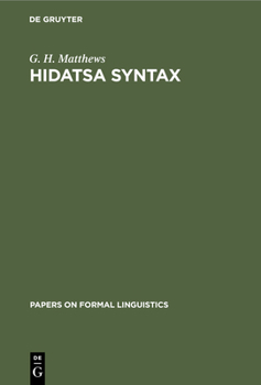 Hardcover Hidatsa Syntax Book