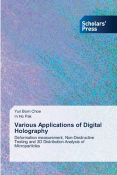 Paperback Various Applications of Digital Holography Book