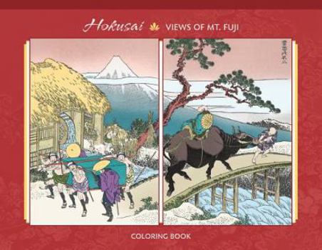 Hardcover Hokusai: One Hundred Views of Mt. Fuji Coloring Book