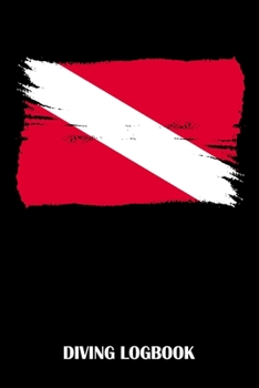 Paperback Diving Logbook: Diver's Log for Scuba Divers - Grungy Diver Down Flag Design - 120 pages - 224 Dives Book