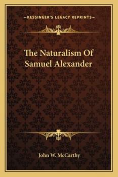 Paperback The Naturalism Of Samuel Alexander Book