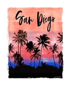 Paperback San Diego: California Christmas Notebook With Lined Wide Ruled Paper For Taking Notes. Stylish Tropical Travel Journal Diary 7.5 Book