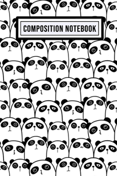 Paperback Kawaii Panda Unruled Composition Notebook: Kawaii Panda Blank Unruled Composition Notebook - 110 Pages - Pocket Size 6x9 Book