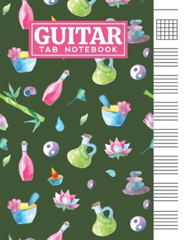 Guitar Tab Notebook: Blank 6 Strings Chord Diagrams & Tablature Music Sheets with SPA Themed Cover Design