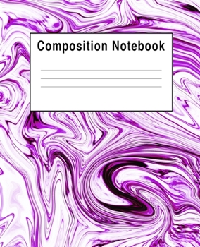 Paperback Composition Notebook: Purple White Pink Abstract Swirls Book