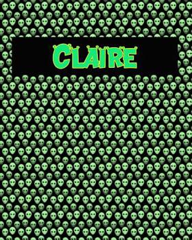 Paperback 120 Page Handwriting Practice Book with Green Alien Cover Claire: Primary Grades Handwriting Book