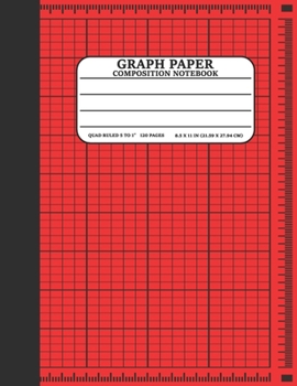 Paperback Graph Paper Composition Notebook: Math and Science Lover Red Graph Paper Cover Notebook (Quad Ruled 5 squares per inch, 120 pages) Birthday Gifts For Book