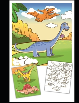 Paperback Dinosaur coloring pages [French] Book