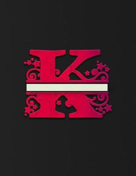 College Ruled Notebook : Letter K - Classy Monogrammed Initial K Daily Composition Notebook