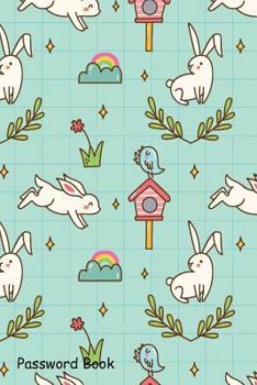 Paperback Password Book: Include Alphabetical Index with Kawaii Bunny Seamless Background Book