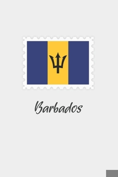 Barbados flag minimalist notebook: Country national flag travel journal notebook