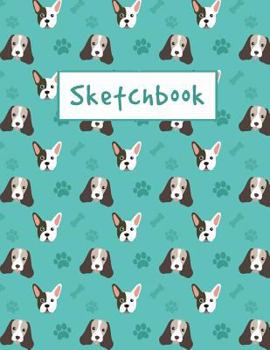 Sketchbook: Cute Dogs And Paws Sketchbook, 8.5" x 11", 120 Pages, Large Blank Sketchbook With Dog Pictures Pattern