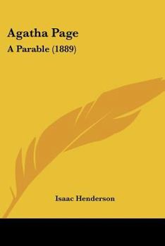 Paperback Agatha Page: A Parable (1889) Book