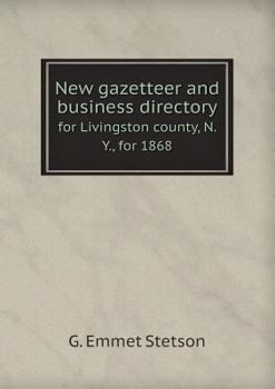 Paperback New Gazetteer and Business Directory for Livingston County, N. Y., for 1868 Book
