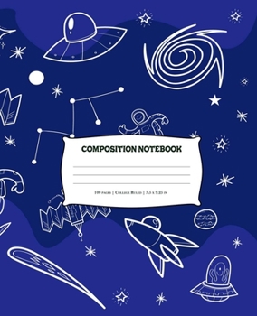 Paperback Composition Notebook: Astronaut Space Cats College Ruled Journal - Kitten Journal for Kids, Teens and Students - 7.5 x 9.25, 100 Lined Pages Book