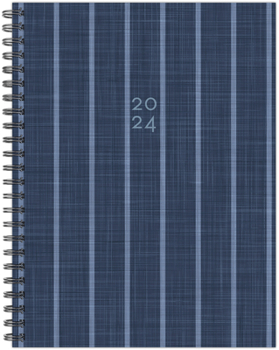 Spiral-bound Denim Stripe 2024 6.5 X 8.5 Softcover Weekly Planner Book