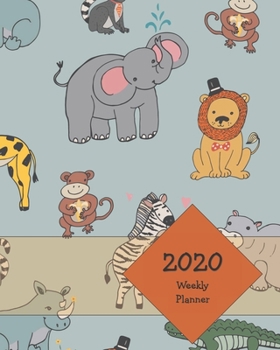 Paperback 2020 Weekly Planner: Stay Organized, Motivated, and On-Track with this 2020 Weekly Planner - African Animals Design Book