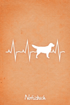 Notizbuch: Oranges Punktraster Golden Retriever Herzschlag Hunde Notizheft ca DIN A5 weiß punktiert 110 Seiten (German Edition)