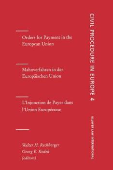 Hardcover Orders for Payment in the European Union: Orders for Payment, Vol 4 Book