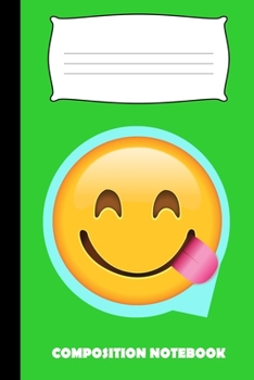 Paperback Composition Notebook: Funny Hungry Emoji Wide Ruled For Kids Book