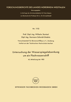 Paperback Untersuchung der Wasserspiegelabsenkung um ein Flachwasserschiff: 45. Mitteilung der VBD [German] Book