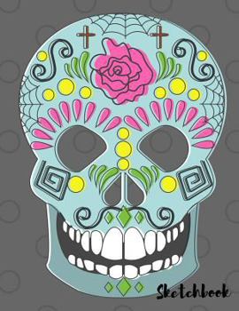 Sketchbook: 8.5x11 inch 100 Page Large Paperback Sketch Book for Pencil drawings, Charcoal Sketching and any Art Portraits. This Notebook has a Glossy Candy Skull Design