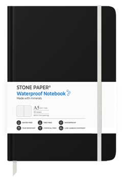 Hardcover Stone Paper Black Shadow Lined Notebook Book