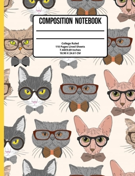 Paperback Composition Notebook College Ruled: Cats 110 Pages Book